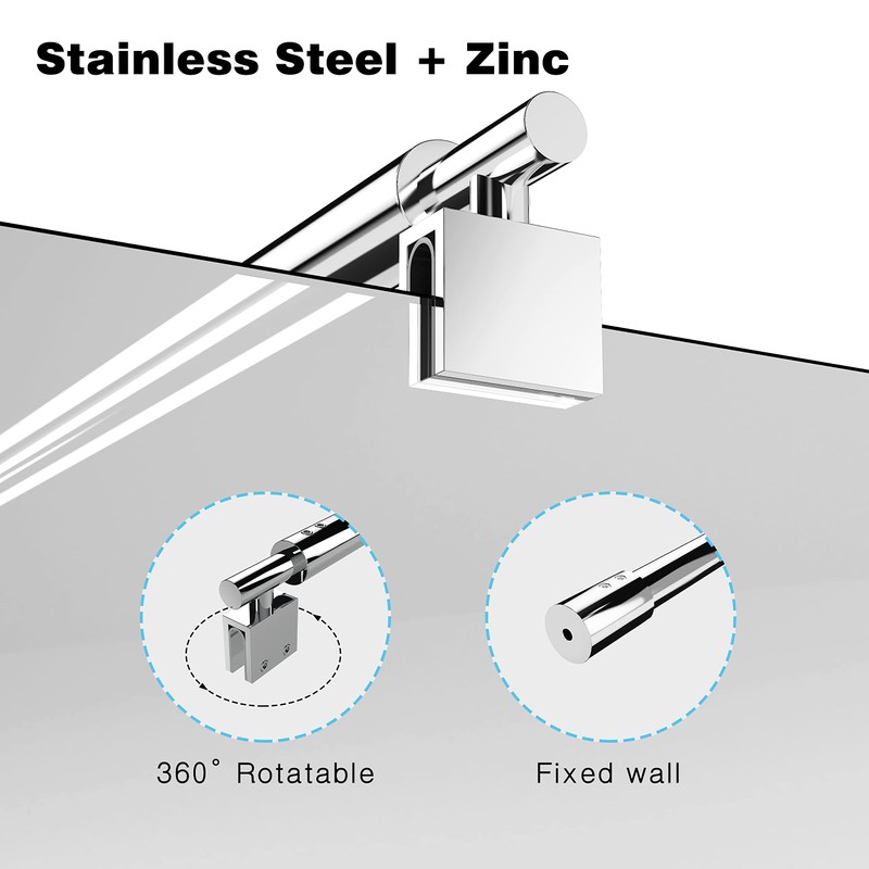 HTLOTUS Shower Support Bar, 27.6" to 47.2" Telescopic Bar for