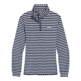 vineyard vines Women's Sankaty Shep Shirt, Navy/Grey Stripe