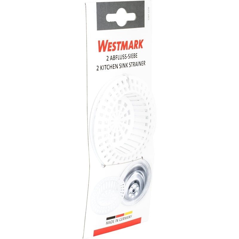 Westmark 2 Abfluss-Siebe/Ausgussfilter, ø 7 cm, Rund, Kunststoff, Weiß, 52072270