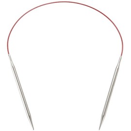 CHIAOGOO Circular Knitting Needle, Silver, Red, One Size