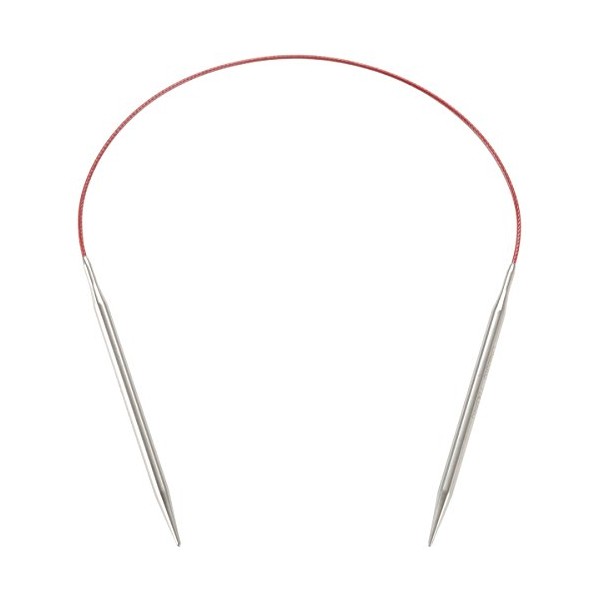 CHIAOGOO Circular Knitting Needle, Silver, Red, One Size