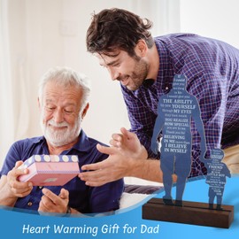 Sentimental Father's Day Gifts from Son - Unique Birthday Gifts for Dad Daddy Best Dad Stepdad. Acrylic Father and Son Silhouette with Heartfelt Message Sign
