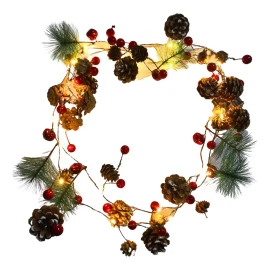 SoonHua Jingle Bells Pinecone Christmas Decoration String Lights