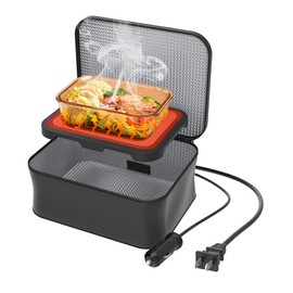 TN TONNY Mini Portable Oven 12V Heating Lunch Box,12V /110V Electric Lunch Box Personal Food Warmer Microwave Heated Lunch Bag Portable Lunch Totes for Office/Home/Truck/Outdoor