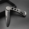 JinZeFa Stainless Steel Folding Beard Comb, Portable Multifunction Anti Static
