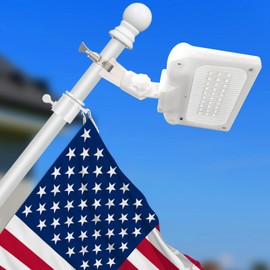 Solar Flag Pole Light, Bright White 4000k Flagpole Light Upgrade Solar Powered for Fits 1-1.5" Flag Pole,Tri-Color Solar flagpole Lights,Outside House Garden Yard American Flags Decor