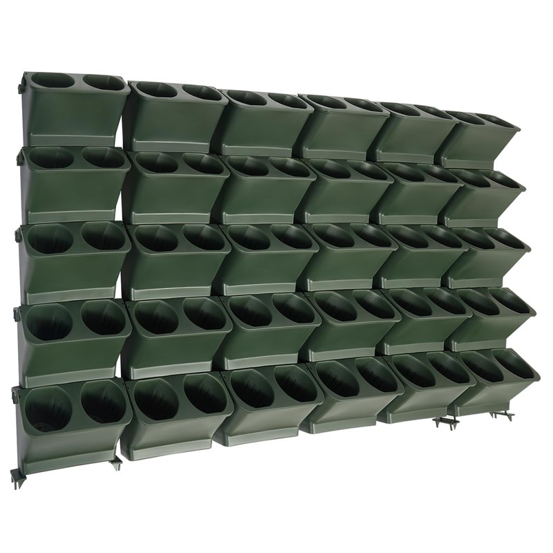 WANLECY Vertical Wall Planter with 30 Pots, Self Watering Vertical