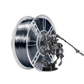 iBOSS 3D Printer Silk Filament, Shiny Silk PLA Plus Filament 1.75mm, Smooth Silky Surface, Great Easy to Print for 3D Printers, Dimensional Accuracy +/- 0.02mm, Silk Iron Black 1KG
