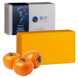 Asayu Japan Natural Body Soap - 1 Bar, 85g, For Men and Women, Gentle on All Skin Types, Natural Body Odor Soap, Made in Japan (Persimmon)