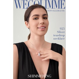 WEGOLIMME Silver Chain Women's Necklace 925 Silver with Pendant Jewellery Mum Gifts for Women Sister Mother Best Friend Birthday Gift Anniversary Gift for Her, Crystal Cubic Zirconia Rhinestone,