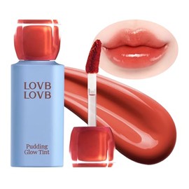 LOVB LOVB- Tinte de labios coreano Pudding Glow  Tinte de brillo de labios de larga duración para un brillo intenso  Hidratante  Alta pigmentación    