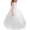 ABAO SISTER Flower Girl Dress Embroidery Tulle Lace for Kid