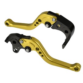 X AUTOHAUX 1 Pair Motorcycle Brake Clutch Levers Adjustable Folding CNC for Honda CBR1000RR CBR 1000RR FIREBLADE SC57 2004-2007 for CB1000R 2008-2016 Gold Tone