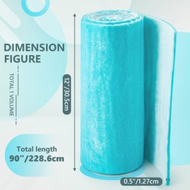 Tudomro 1 Roll 12 x 90 x 0.5 Inch Air Filter Material Vent Filters Plus for Air Conditioner Vent Register Filters Pads Cut to Replacement Floor Vent Filter Sheet for Home Indoor Dryer Air Purifiers