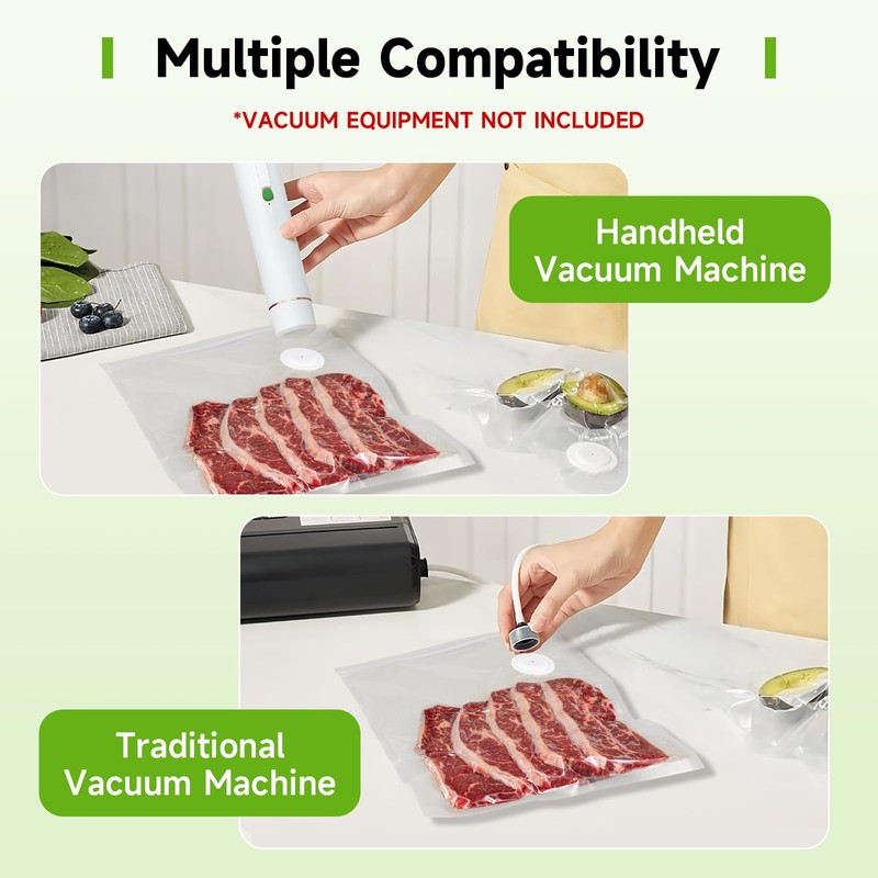 Vixino Vacuum Sealer Bags, 30 Reusable Vacuum Sealer Bags for
