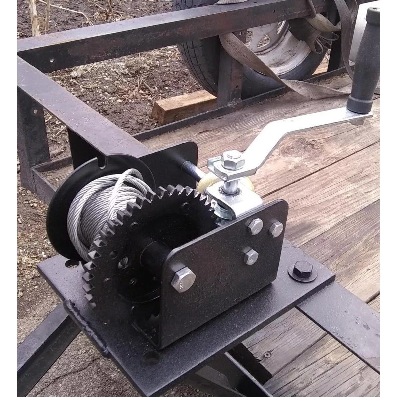 HAUL-MASTER HAND WINCH 1 Ton Capacity Portable Worm Gear Crank