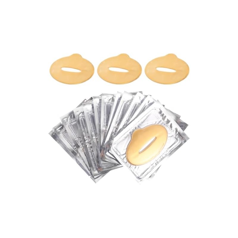 Mascarilla Labial Exfoliante de Gel, 25 Piezas, Fibra Vegetal Dorada