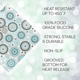 Modgy Silicone Trivets for Hot Dishes, Pots, Pans Decorative for Kitchen Counter-Tops Heat Resistant Pad Utensil Rest Mat Coaster, Soular