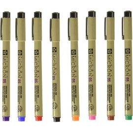 SAKURA Sakura Pigma Micron pens 05 line Drawing 8 Color Set, Archival ink fineliner manga pen, Bible journaling Study kit
