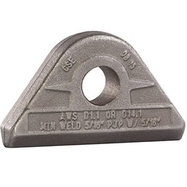 MAG-MATE PE0475 Weld-On Pad Eye, Made of A36 Weldable Carbon Steel, Welding Pad Eye Meets Stringent ASME BTH-1 Standards, with 4-3/4 Tons Working Load Limit, Weighs 2.2 lb, Gray