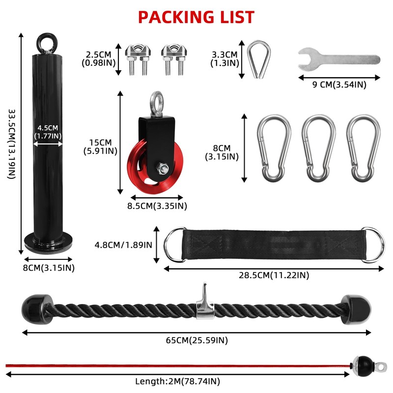 LFJ LAT Pull Down and Lift Weight Pulley System Cable