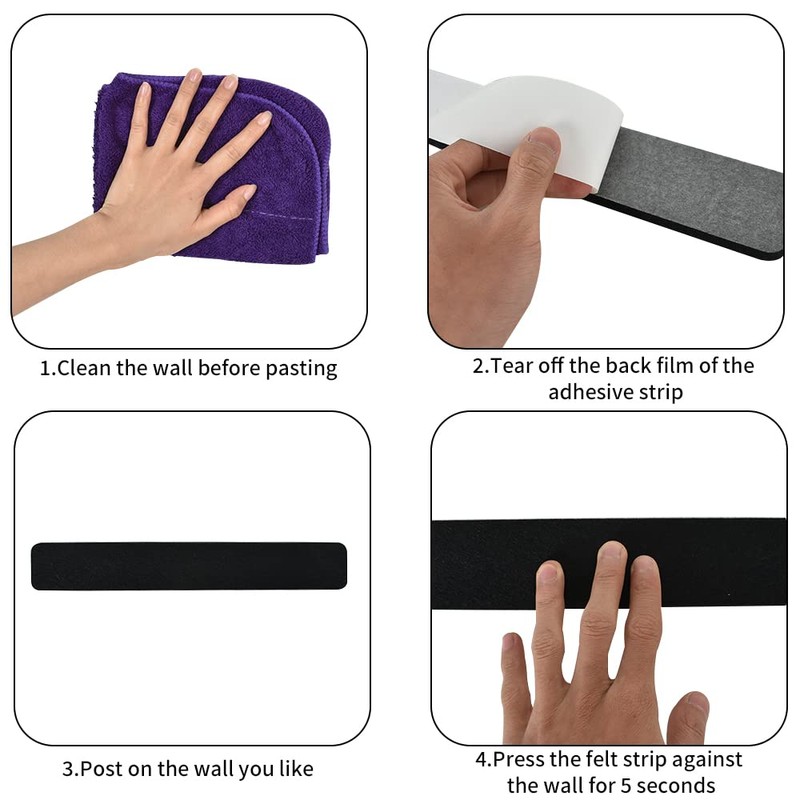 Vuzvuv 8 pcs Bulletin Board Bar Strips with 50 Pushpins