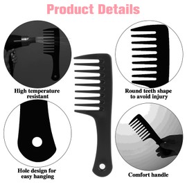 Wide Tooth Comb, 2 Pack Small Hair Combs for Women, Portable Travel Detangling Comb Anti-Satic Curl Comb No Tangle Hair Brush Shower Comb for Curly Hair, Long Hair, Wet Hair, Professional Hair Care