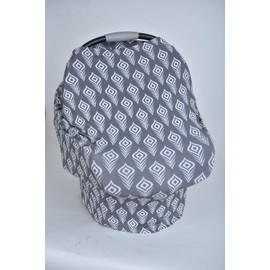 Wendy Bellissimo Multipurpose Shopping Cart and Highchair Cover, Nursing Cover, can be Used as Scarf, Infant Car Seat Cover, Feather Printing