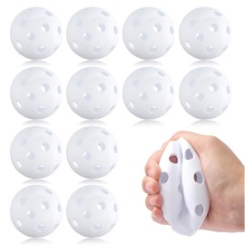 INTOWIND 12 Pack Plastic Practice Baseball Softballs for Hitting, Pitching, Batting, Lightweight Baseballs Limited Flight 9inch Baseballs