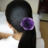 Merida Women's Charming Silk Flower Hair Clip Rose Brooches, Titanium,