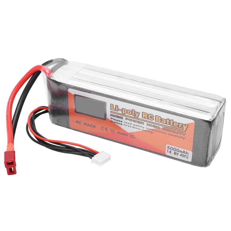 14.8V 5000mAh 40C Lipo Battery T Plug 4S Rechargeable Battery
