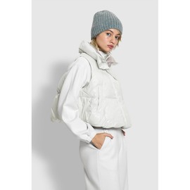JAJU [JAJU/자주] 여 루즈핏 숏 푸퍼 베스트_아이보리 [JAJU] Women's Loose Fit Short Puffer Vest_Ivory