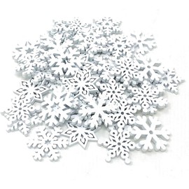 zalati Wooden Snowflakes 50pcs Christmas Ornaments Decoration Hanging Pendant for Christmas Tree Card DIY Craft Making - 2.5cm