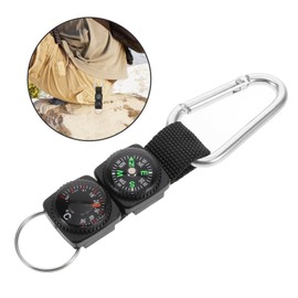 SUPVOX Backpacking Compass with Thermometer Hiking Accessories for Men Car Camping Essential Portable Mini Compass with Lanyard Compact Navigation Tool