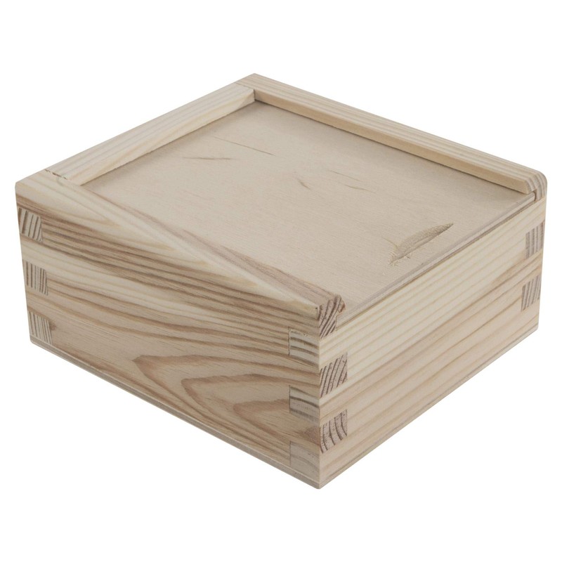 WooDeeDoo Small Wooden Decorative Sliding Lid Box | 10.5 x