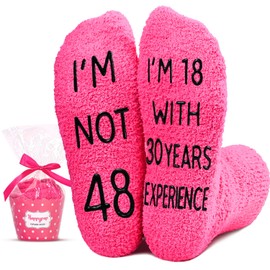 HAPPYPOP 48th Birthday Gifts Ideas for Women - Socks for 48 Year Olds, 48th Birthday Socks, Best Gifts for 48 Year Old Woman