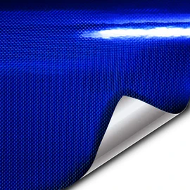 VViViD+ Holographic Chrome Weave Carbon High-Gloss Vinyl Car Wrap (3ft x 5ft, Blue)