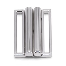 Jamsinmu Metal Slider Buckles Buttons Fasteners Rectangle Webbing Slider for Women Belt Clip Accessory DIY, Silver_50mm_1pc
