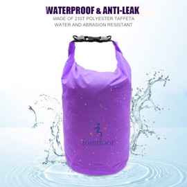 ioutdoor Waterproof Dry Bags Lightweight 2L/5L/10L/20L Keep Dry Clean, Dry Compression Sacks Small Large for Kayaking, Gym, Hiking, Swimming, Camping, Canoeing, Boating, Fishing (Purple, 10L)