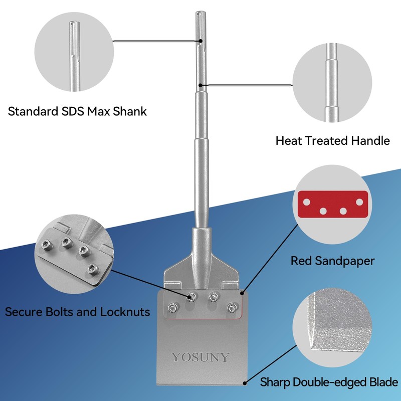 SDS Max Floor Scraper, 6 Inch x 24 Inch Tile