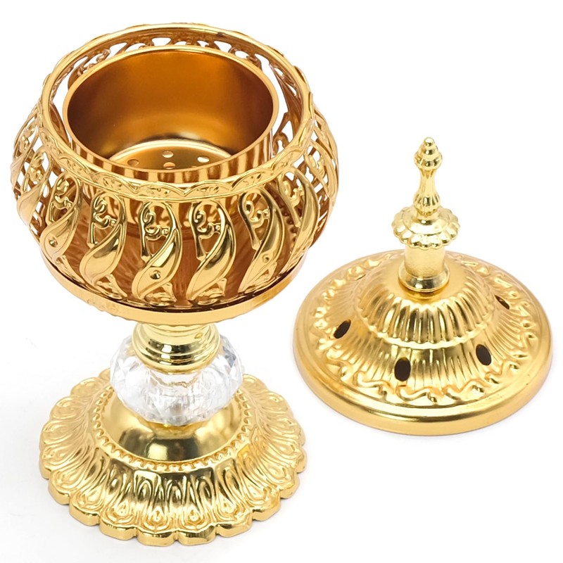 Metal Vintage Incense Burner, Iron Art Incense Holder with Lid,