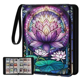 Gurgitat for 9 Pocket Card Binder for MTG, TCG, Game Cards Holds 900 Cards - Large Capacity Trading Card Collection Album Folder with Zipper for Men Boys Teens Flower Design for Sports Card