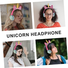WOONEKY Glowing Unicorn Headset Boys and Girls Headphones Over Ear Design 1.5m Cable Volume Limit 85db for Toddlers Children
