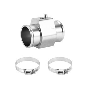 HEROFFIX 1 Set Car Water Coolant Temperature Sensor Adapter Joint Pipe Radiator Sensor Adaptor 38mm Silver Tone