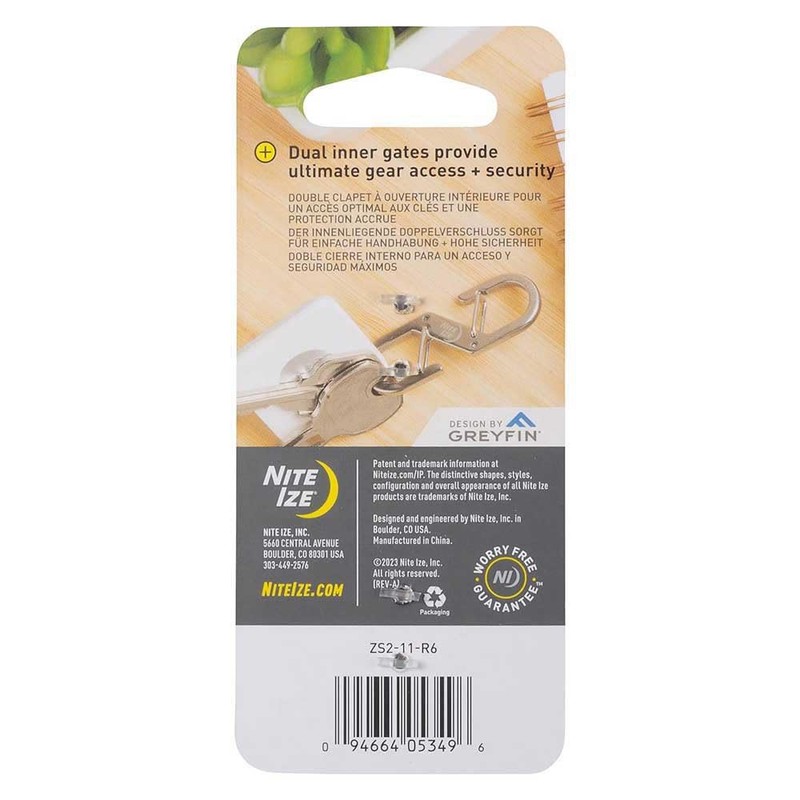 Nite Ize Z-Series Dual Carabiner, Double Gated Stainless Steel Clip