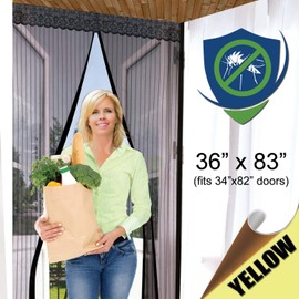 Reinforced Magnetic Screen Door - Many Sizes and Colors to Fit Your Door Exactly - US Military Approved - with Full Frame Hook and Loop Fasteners to Ensure All Bugs are Kept Out - Tough and Durable