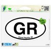 GR Grand Rapids MI Oval Vinyl Car Bumper Window Sticker 3" x 2"