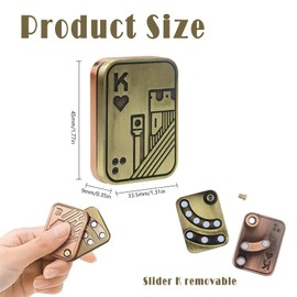 Metal Poker Fidget Slider xlwen Pack of 2 EDC Metal Fidget Toys for Adults, ADHD, Autism, Anxiety, Stress Relief, Magnetic Fidget Toy, Gifts for Friend and Father, Desk Toy