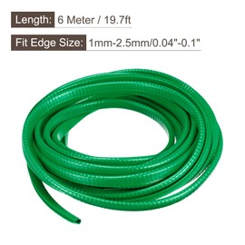 sourcing map U Channel Edge Trim, 19.7ft Length Rubber Guard Seal Strip Edge Protector Fit for 1-2.5mm Edge, (15/64" W x 25/64" H) Green