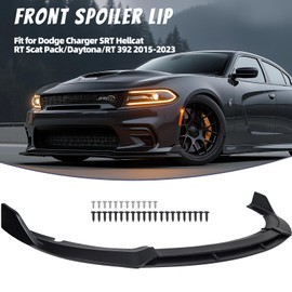 ZXMOTO Front Bumper Lip Spoiler Splitter Body Kit ABS Fit for Dodge Charger SRT Hellcat/RT Scat Pack/Daytona/RT 392 2015-2023 Matte Black